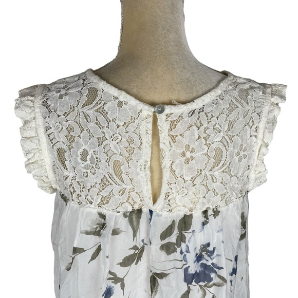 Bellambra 100% silk floral lace sleeveless lined blouse made in Italy Size L NWT - Picture 4 of 12